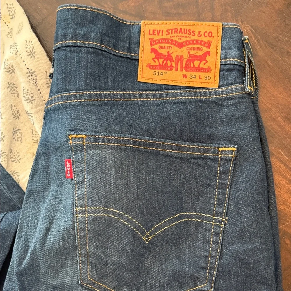 NWOT Levi's 514 Slim Straight Dark Blue Jeans